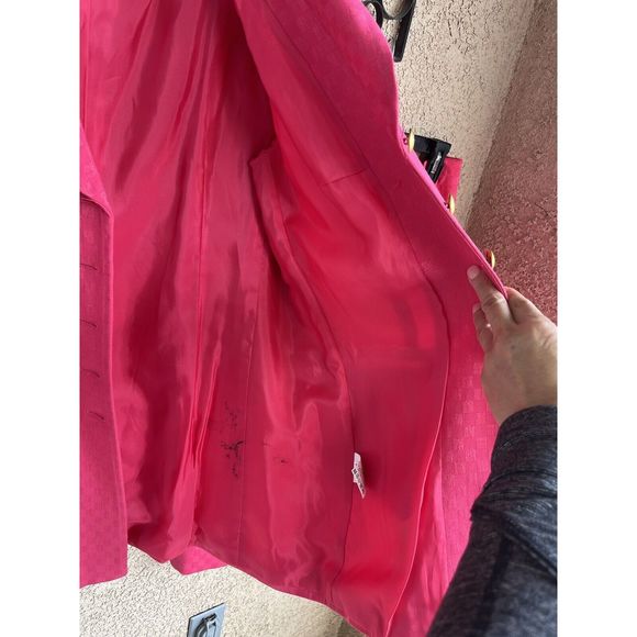 Vintage Louis Feraud Virgin Wool 2 Piece Blazer And Skirt - Size 10 - Pink - Picture 14 of 16